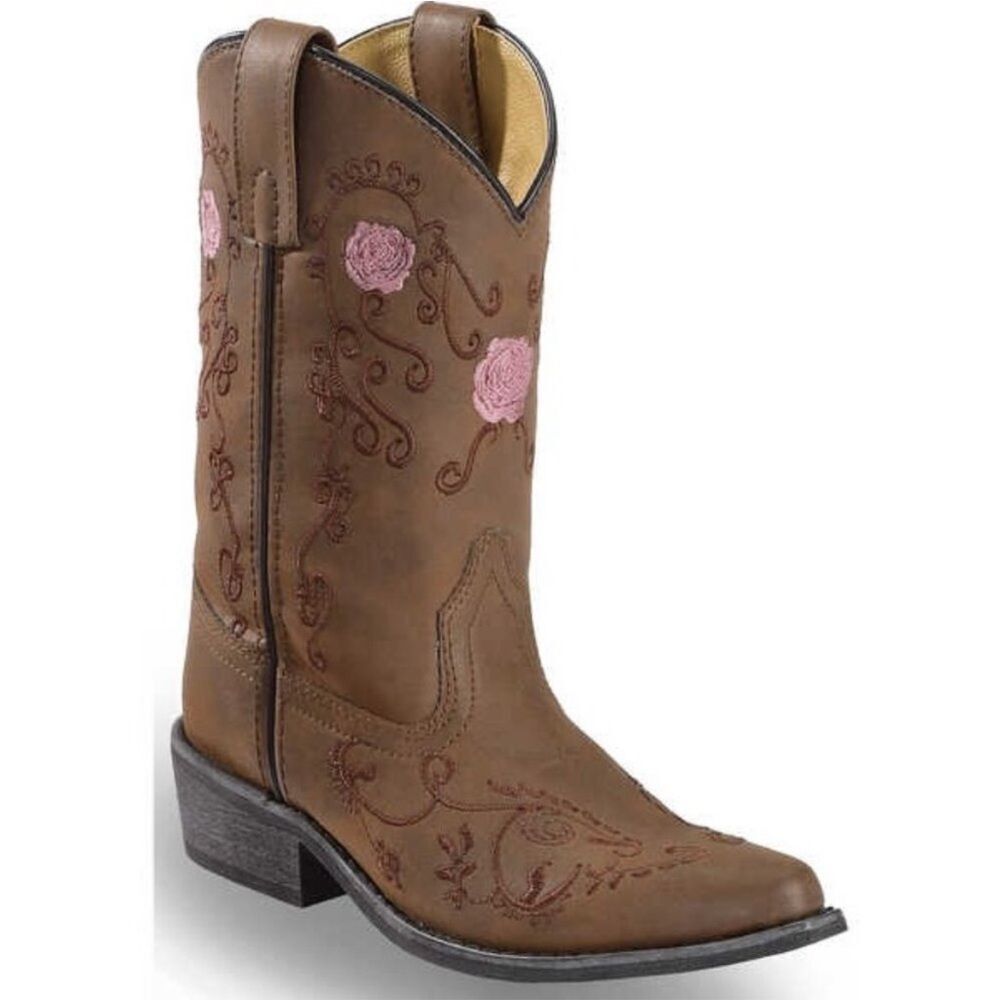 Shyanne Floral Embroidered Western Boots - Girls 4